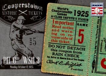 2013 Panini Cooperstown - Historic Tickets #7 1925 World Series Front