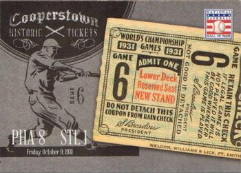 2013 Panini Cooperstown - Historic Tickets #9 1931 World Series Front