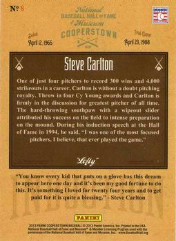 2013 Panini Cooperstown - Induction #8 Steve Carlton Back