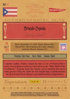 2013 Panini Cooperstown - International Play #3 Orlando Cepeda Back