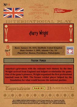 2013 Panini Cooperstown - International Play #9 Harry Wright Back