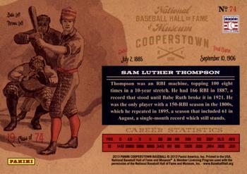 2013 Panini Cooperstown - Lumberjacks #74 Sam Thompson Back