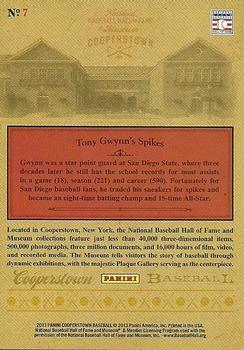 2013 Panini Cooperstown - Museum Pieces #7 Tony Gwynn Back