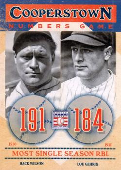 2013 Panini Cooperstown - Numbers Game #6 Hack Wilson / Lou Gehrig Front