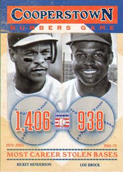 2013 Panini Cooperstown - Numbers Game #10 Lou Brock / Rickey Henderson Front