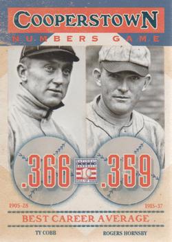 2013 Panini Cooperstown - Numbers Game #16 Ty Cobb / Rogers Hornsby Front