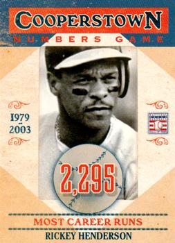 2013 Panini Cooperstown - Numbers Game #19 Rickey Henderson Front