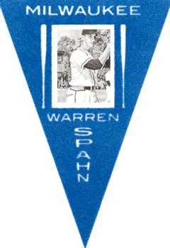 2013 Panini Cooperstown - Pennants Blue #5 Warren Spahn Front