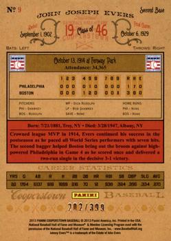 2013 Panini Cooperstown - Red Crystal #9 Johnny Evers Back
