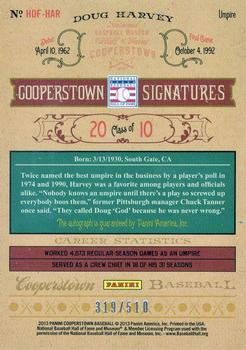 2013 Panini Cooperstown - Signatures #HOF-HAR Doug Harvey Back