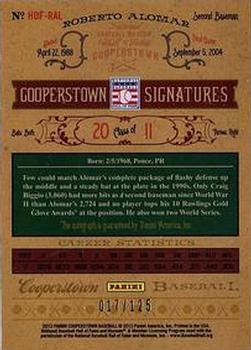 2013 Panini Cooperstown - Signatures #HOF-RAL Roberto Alomar Back