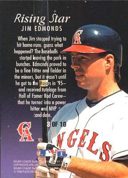 1996 Ultra - Rising Stars #3 Jim Edmonds Back