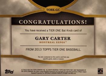2013 Topps Tier One - Bat Knobs #TOBK-GC Gary Carter Back