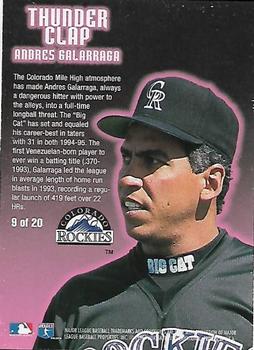1996 Ultra - Thunder Clap #9 Andres Galarraga Back
