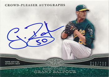 2013 Topps Tier One - Crowd Pleaser Autographs #CPA-GB2 Grant Balfour Front