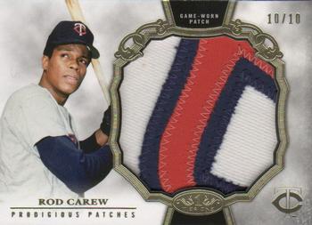 2013 Topps Tier One - Legends Prodigious Patches #PP-RC Rod Carew Front