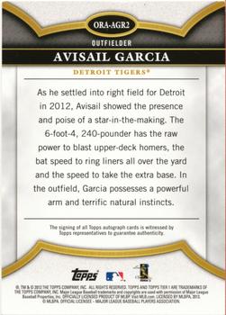 2013 Topps Tier One - On the Rise Autographs #ORA-AGR2 Avisail Garcia Back