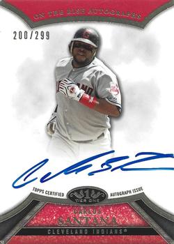 2013 Topps Tier One - On the Rise Autographs #ORA-CST Carlos Santana Front