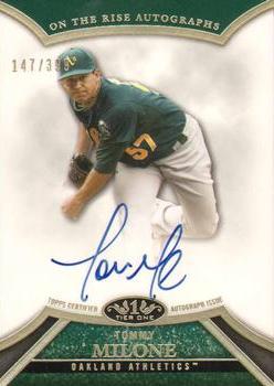 2013 Topps Tier One - On the Rise Autographs #ORA-TM2 Tommy Milone Front