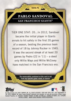 2013 Topps Tier One - Triple Relics #TOTR-PS Pablo Sandoval Back