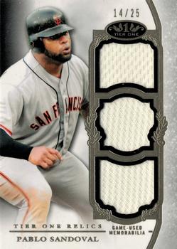 2013 Topps Tier One - Triple Relics #TOTR-PS Pablo Sandoval Front