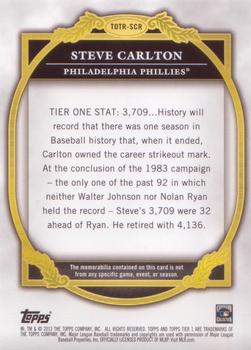 2013 Topps Tier One - Triple Relics #TOTR-SCR Steve Carlton Back