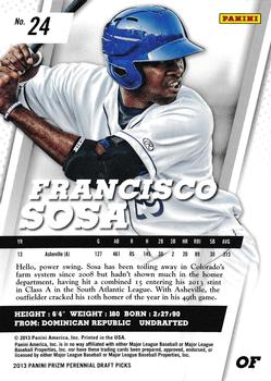 2013 Panini Prizm Perennial Draft Picks #24 Francisco Sosa Back