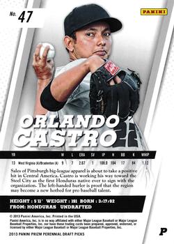 2013 Panini Prizm Perennial Draft Picks #47 Orlando Castro Back