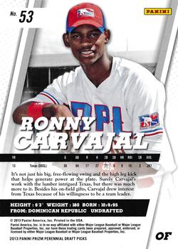 2013 Panini Prizm Perennial Draft Picks #53 Ronny Carvajal Back