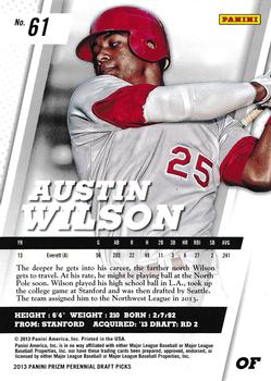 2013 Panini Prizm Perennial Draft Picks #61 Austin Wilson Back