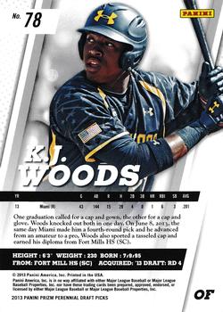 2013 Panini Prizm Perennial Draft Picks #78 K.J. Woods Back