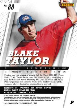 2013 Panini Prizm Perennial Draft Picks #88 Blake Taylor Back