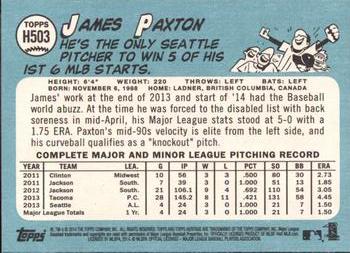2014 Topps Heritage #H503 James Paxton Back