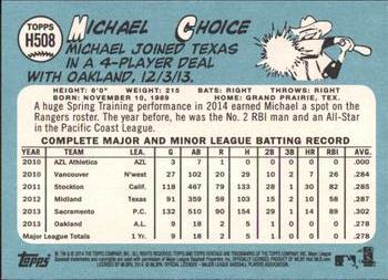 2014 Topps Heritage #H508 Michael Choice Back