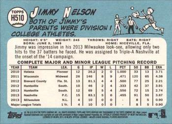 2014 Topps Heritage #H510 Jimmy Nelson Back