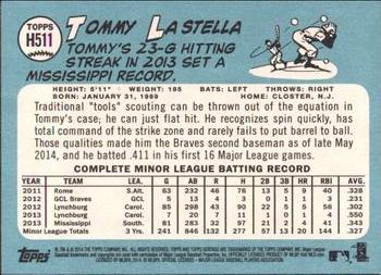 2014 Topps Heritage #H511 Tommy La Stella Back