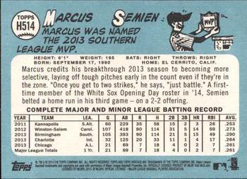 2014 Topps Heritage #H514 Marcus Semien Back