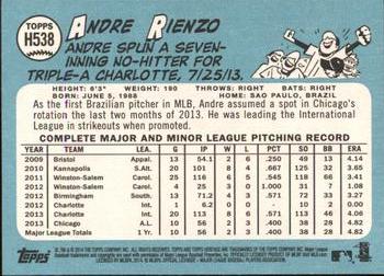 2014 Topps Heritage #H538 Andre Rienzo Back