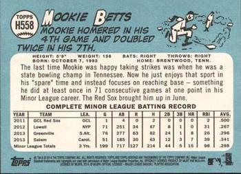 2014 Topps Heritage #H558 Mookie Betts Back