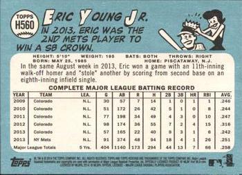 2014 Topps Heritage #H560 Eric Young Jr. Back