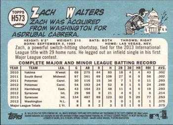 2014 Topps Heritage #H573 Zach Walters Back