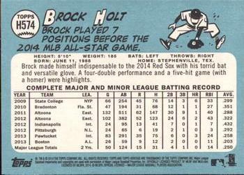 2014 Topps Heritage #H574 Brock Holt Back
