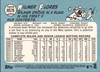 2014 Topps Heritage #H578 Wilmer Flores Back