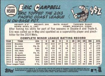 2014 Topps Heritage #H588 Eric Campbell Back
