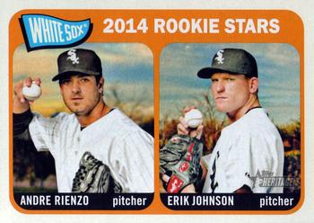 2014 Topps Heritage #41 White Sox Rookie Stars (Andre Rienzo / Erik Johnson) Front