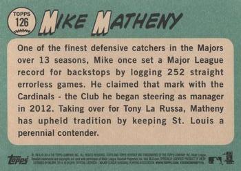 2014 Topps Heritage #126 Mike Matheny Back