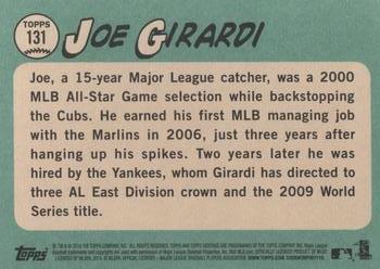 2014 Topps Heritage #131 Joe Girardi Back