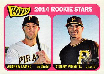 2014 Topps Heritage #143 Pirates Rookie Stars (Andrew Lambo / Stolmy Pimentel) Front