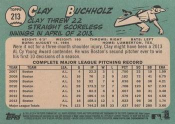 2014 Topps Heritage #213 Clay Buchholz Back
