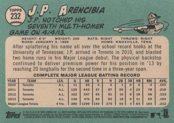2014 Topps Heritage #232 J.P. Arencibia Back